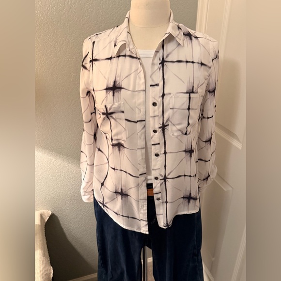 Rock & Republic Black and White Grid Shirt - Picture 1 of 7